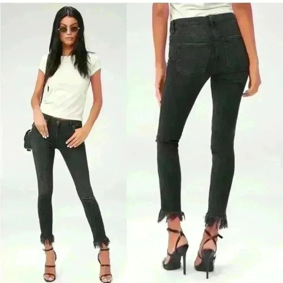 Free People. We The Free Fringe Skinny Ankle Jeans. - Picture 1 of 5